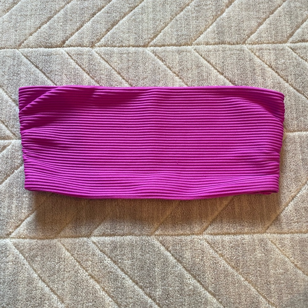 South moon under pink strapless bikini top